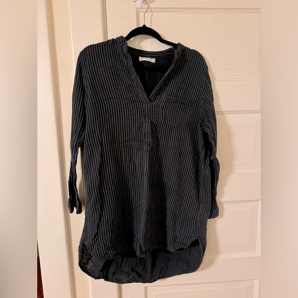 Vintage oversized linen stripped shirt
